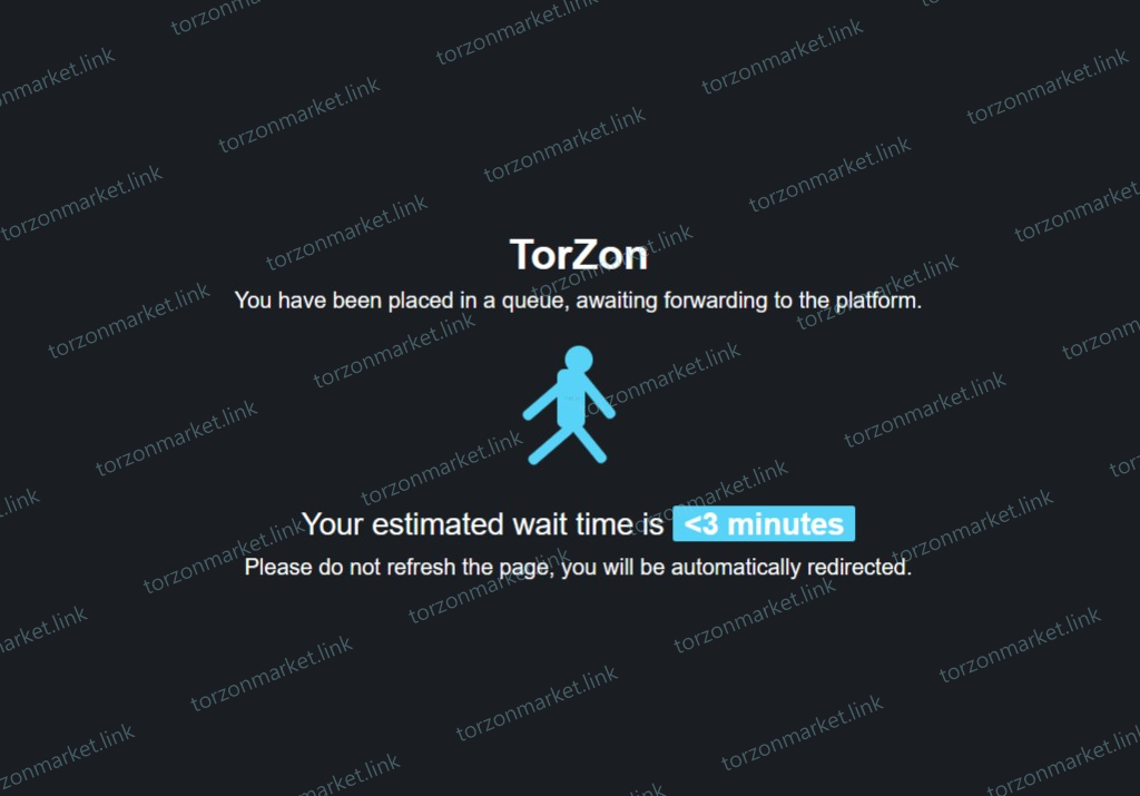 Torzon queue page: estimated wait before redirect in Tor Browser